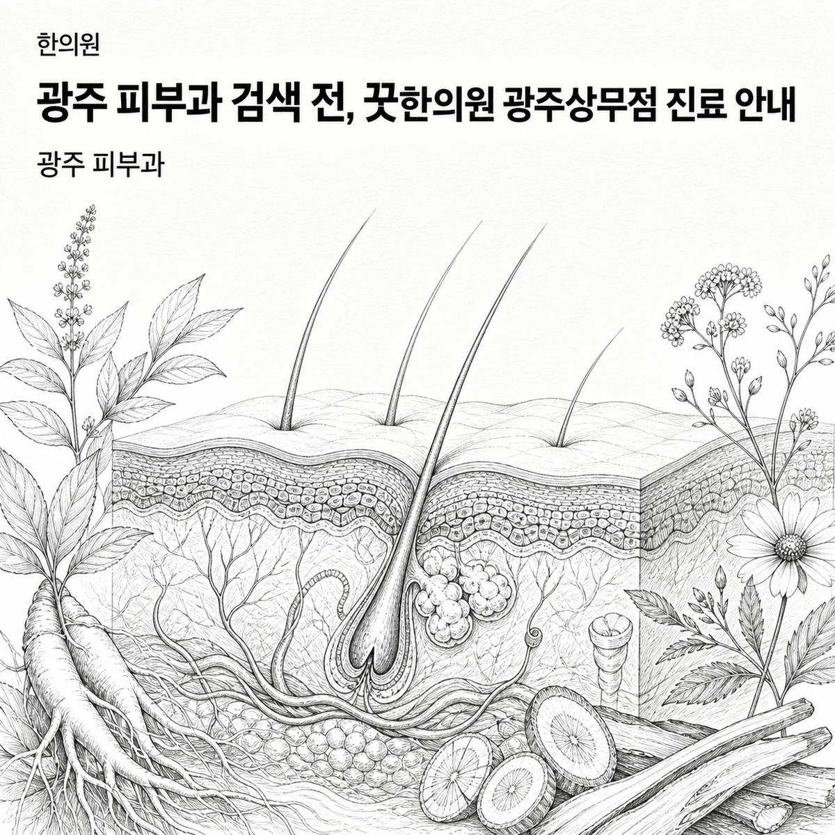 광주 피부과 검색 전, 끗한의원 광주상무점 진료 안내 핵심 정보 이미지