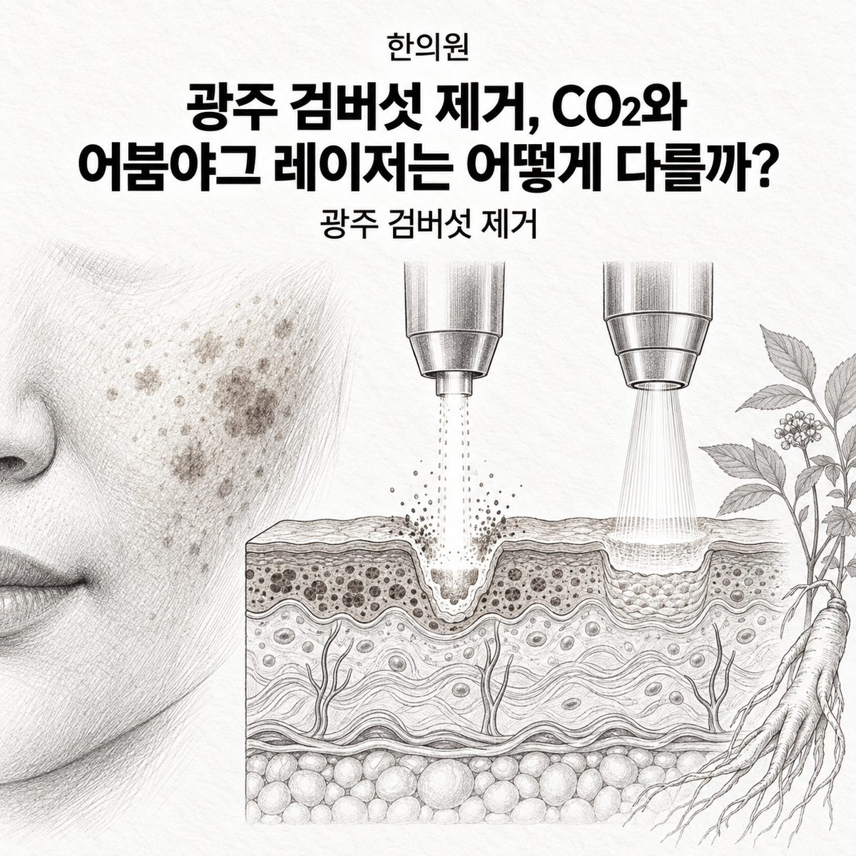 광주 한의원 검버섯 제거, CO2와 어븀야그 레이저는 어떻게 다를까 핵심 정보 이미지