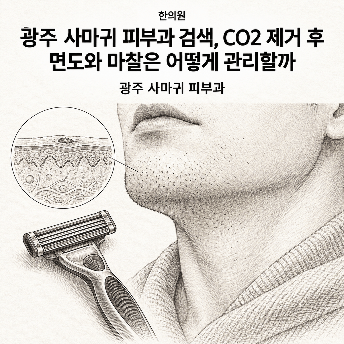 광주 사마귀 피부과 검색, CO2 제거 후 면도와 마찰은 어떻게 관리할까 핵심 정보 이미지