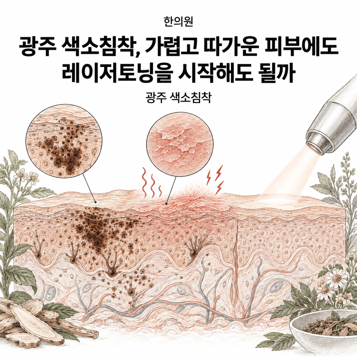 광주 한의원 색소침착, 가렵고 따가운 피부에도 레이저토닝을 시작해도 될까 핵심 정보 이미지