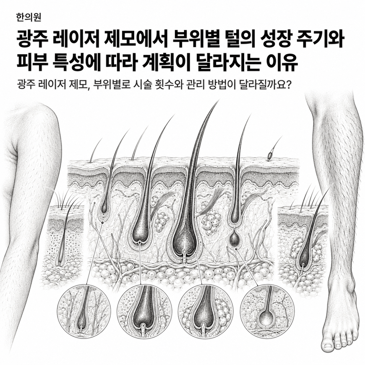 광주 한의원 레이저 제모에서 부위별 털의 성장 주기와 피부 특성에 따라 계획이 달라지는 이유 핵심 정보 이미지