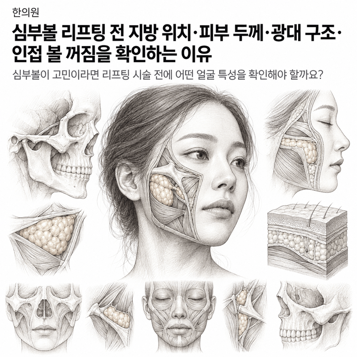 광주 한의원 심부볼 리프팅 전 지방 위치·피부 두께·광대 구조·인접 볼 꺼짐을 확인하는 이유 핵심 정보 이미지
